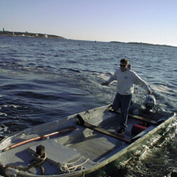 Arriving at Lunging Island, September 2000